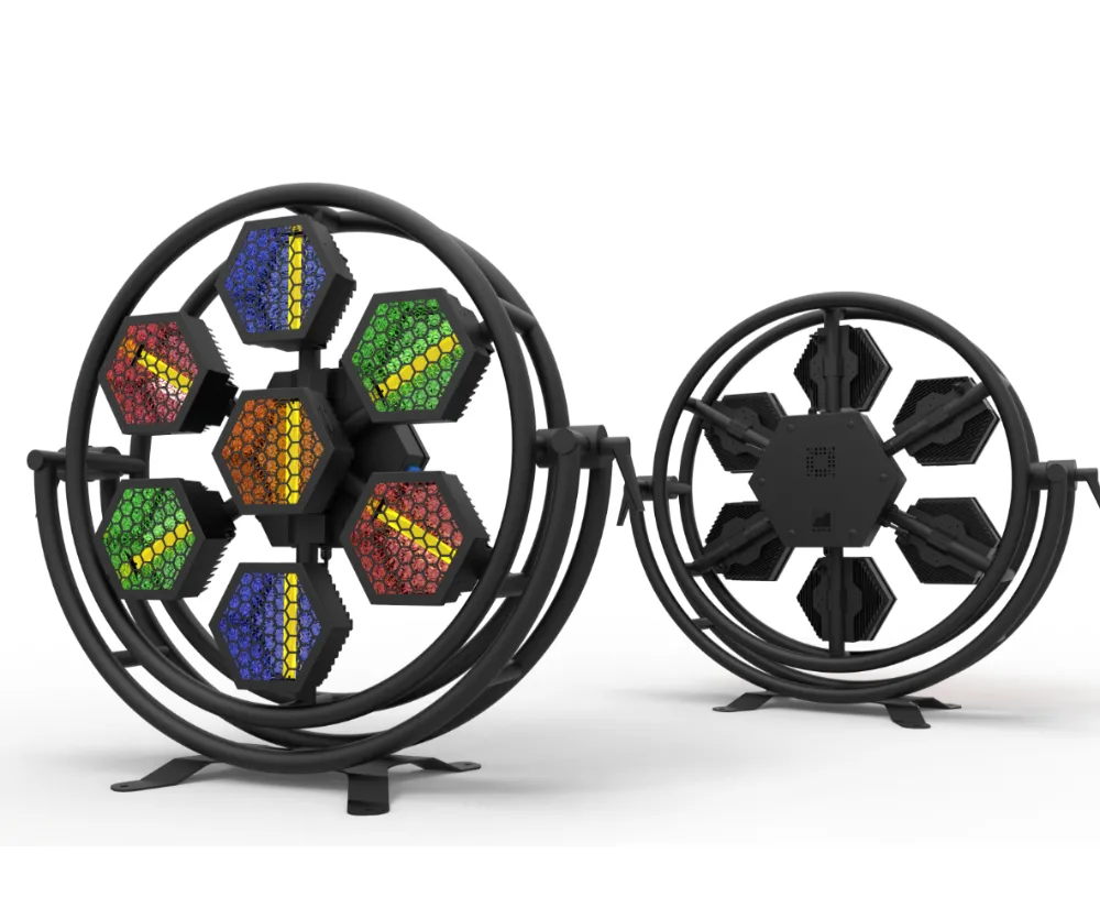 Transporte 760 RGB 7 cabezas Pétalos de nieve LED BLINDER Etapa Luz